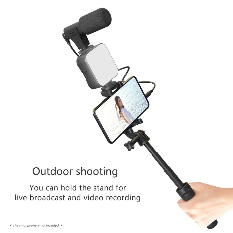 ciciglow Smartphone Vlog Kit,LED Video Light +Omnidirectional Microphone + Tripod