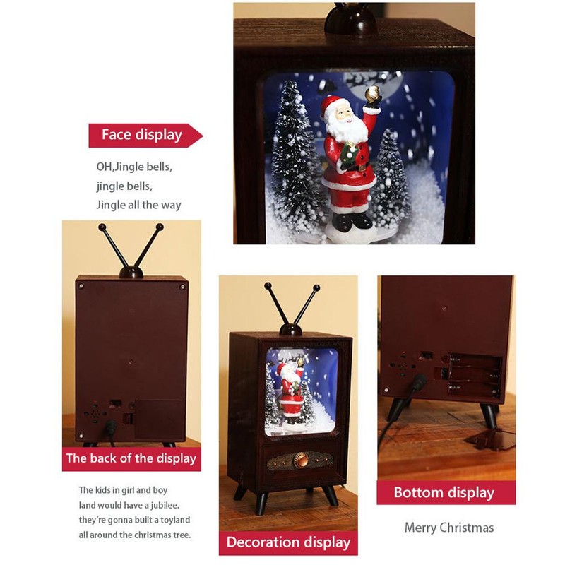 Mini Retro Christmas Snow Music TV Party Decoration Christmas Home