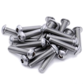 M5 (5mm x 55mm) Hex Socket Button Machine Screw (Bolt) - Stainless Steel (A2) (Pack of 20)