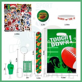 emzrivo 244 Pcs Football Party Favors Football Birthday Party Favors Football Party Decorations With Football Goodie Bags Football Stickers Football Slap Bracelets(Football)