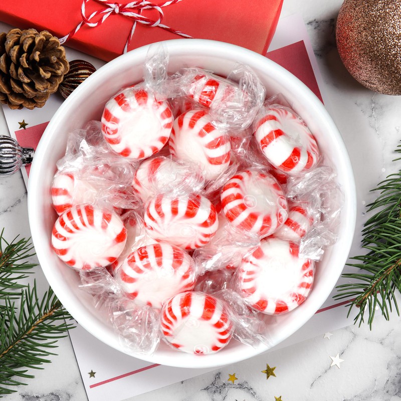 Starlight Peppermint Candy, 1 Pound Bulk Candy (Approx. 75 pcs.),