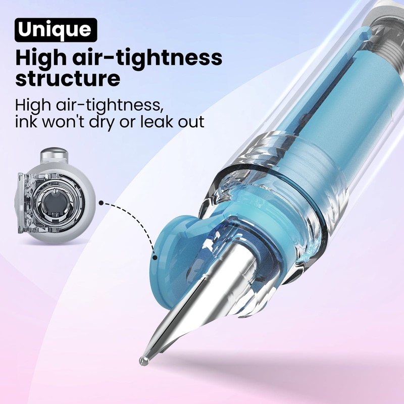 WRITECH Fountain Pen Fine Nib: Black Ink Retractable Pen Set