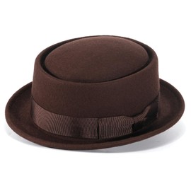 Pork Pie Hats for Men/Women, 100% Wool Felt Hat Womens Mens Stout Porkpie Breaking Bad Hat Unisex Flat Top Fedora Hats Boater Derby Crushable