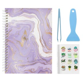 DHATMYC Reusable Sticker Book Collecting Album A5 Size 60 Sheets Sticker Collection Storage Book for Adults Release Paper Sticker Saver Organizer Book with Tools (Light Purple)