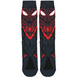 Grand Clothing Outlet Super Hero Comic Miles Into The Spider Verse Character 360 Crew Socks