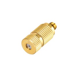 uxcell Brass Misting Nozzle - 3/16-inch Threaded 0.6mm Orifice Dia Fogging Spray Head for Outdoor Cooling System - Golden