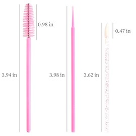 Juego de 300 suministros de extensión de pestañas desechables, microhisopos para combinar cejas, carrete de labios, aplicador de rímel, herramienta de pestañas (juegos rosados)