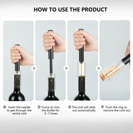 Wine Air Pressure Pump Bottle Opener Set,Simple Wine Pump Cork Remover Corkscrew,Efficient Corkscrew Bottle Opener,Easy Screw Out Tool, Perfect Wine Gift For Wine Lovers. (5)