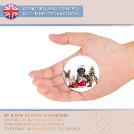 Destination Vinyl ltd Magnet for Refrigerator, Fridge - Cute Dogs Cats Christmas Festive for Office, Cabinet and Whiteboard, Magnetic Stickers, 8126