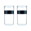 PRESSO Set of 2 Plastic Storage Jars, 2 Litre, Black