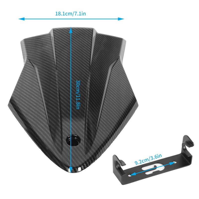 Carbon Fiber Style Motorcycle Passenger Seat Fairing with Mounting Accessory