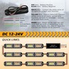 ELECHOI 8pcs 12-LED Emergency Strobe Light Ultra Slim Grille Flashing
