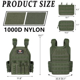 LASVENIS Quick Release Tactical Vest Lightweight Vests Adjustable Tactical Vest for Outdoor Training