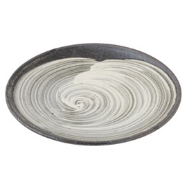 Marui Pottery MR-3-4201 Shigaraki Ware Hechimon Plate, Diameter Approximately 5.9 inches (15 cm), Kuroiso, Black