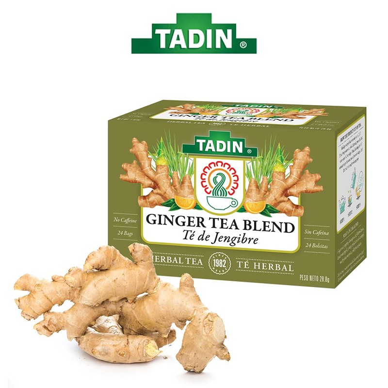 Tadin Ginger Herbal Tea Blend. Caffeine Free. 24 Tea Bags.
