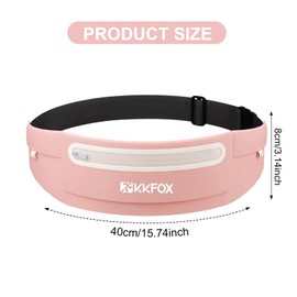 Running Belt with Waterproof, Men's Women's Runner Belt Bag, Reflective, 3 Pockets, Adjustable Elastic Band, Waist Bags for Running, Cycling, for Mobile Phones Under 7.5 Inches, pink, Sports style