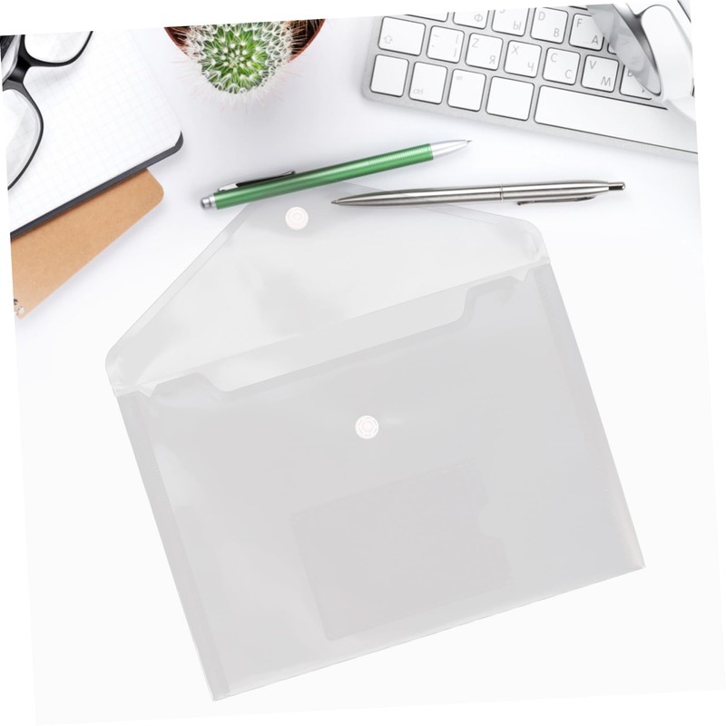 TEHAUX 12 File Pockets Clear Bag with Snap Buttons for
