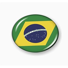 Flag of Brazil | 3D Domed CAR Emblem Badge Sticker Flexible Round