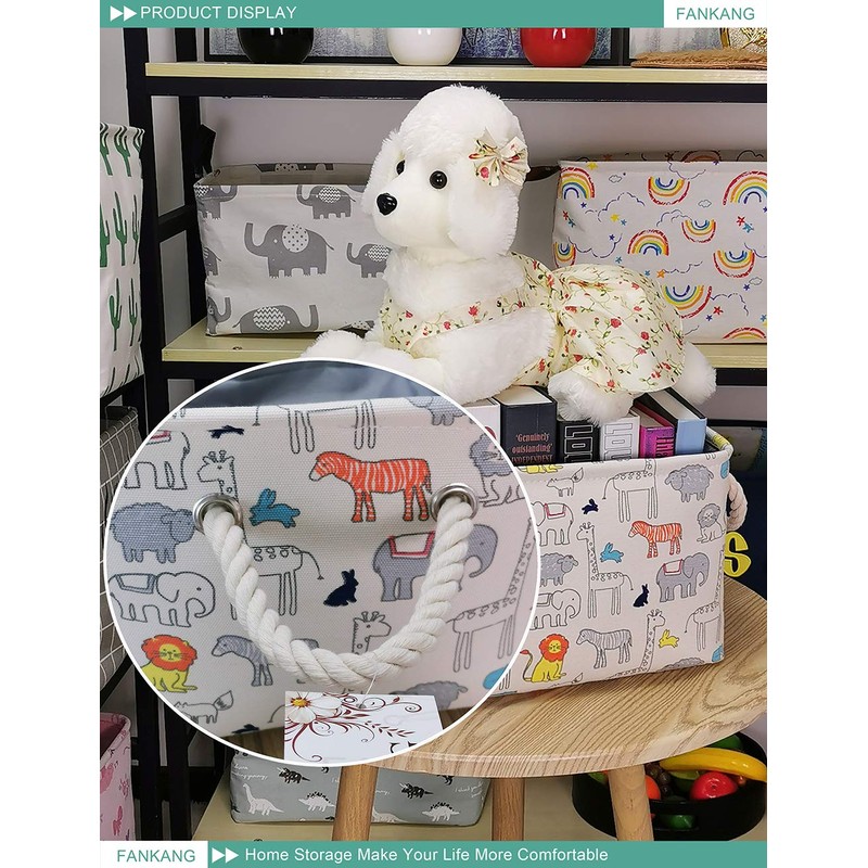 FANKANG Rectangular Fabric Storage Bin Box Laundry Basket, Nursery Storage,