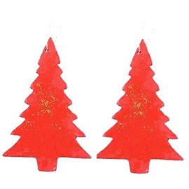 Purpledip Wooden Christmas Decoration, White, Set of 2, 4 inches (chwt13)