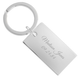THINGS REMEMBERED Engraved Nickel Rectangle Keychain (Free Customization)