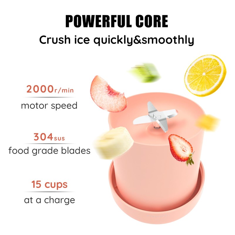 Mini Portable Blender, Cordless, Food Grade Material, 12fl oz, Magnetic