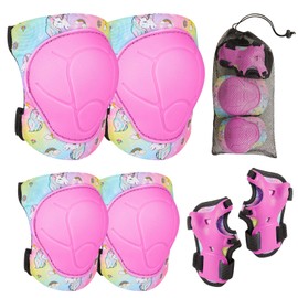 MHJY Knee Pads for Kids Elbow Pads Children Wrist Guards Unicorn Protective Gear Set for Girls Boys Roller Skates, Skateboard, Bike, Scooter, Inline Skating, Cycling Age 3-8 Years
