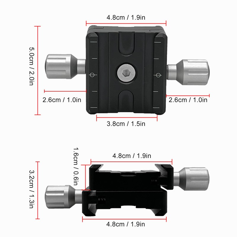 Quick Release Plate Mount Adapter Clamp Tripod Head Clamp Two