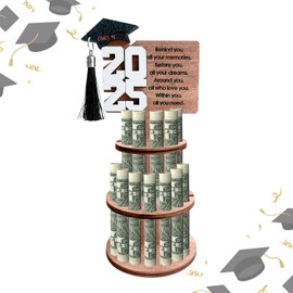 2025 Graduation Money Holder Graduation Gift for Her Him Wooden Cash Gifts Grad Congratulations University High School Party Supplies