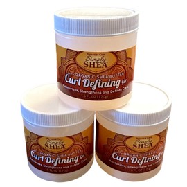 Generic Simply Shea Curl Defining Gel with Organic Shea Butter (Paraben-free) - Frizz Control and Moisturizing Gel for Curly Hair (Pack of 3) 6 Oz, Clear