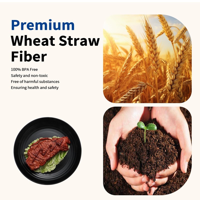 Dinnerware Sets, 32 Piece Wheat Straw Plates and Bowls Sets