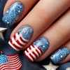 Independence Day Press on Nails Medium Square Fake Nails with