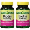 Spring Valley 10000mcg Biotin with 100mg Keratin Dietary Supplement, 60