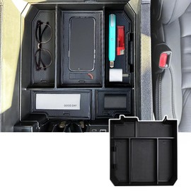 DREOOCAR Center Console Organizer for Toyota Tundra Accessories 2022 2023 2024 2025 Car Interior Secondary Armrest Storage Box Hidden Compartment Insert Tray ABS Plastic Material