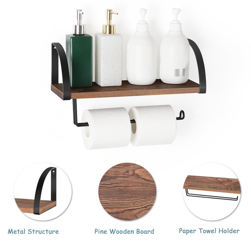 Paper Towel Holder Wall Mount Farmhouse Wood Paper Towel Holder