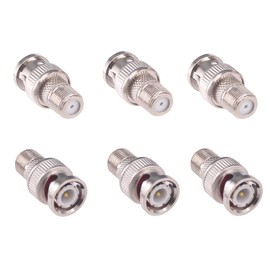 RFaha 6pcs BNC Male Plug to F type Female Connector Coax Adapter for CCTV Camera(F85-6)