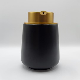 Elegant Ceramic Liquid Soap Dispenser with Plastic Pumper - Refillable Soap Dispenser for Bathroom and Kitchen - 400ml - Black