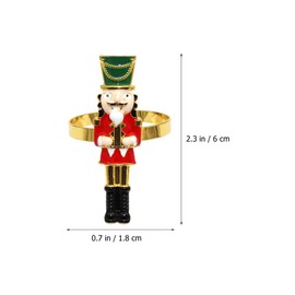 Garneck 4 Pcs Nutcracker Napkin Rings Christmas Napkin Rings Holder Metal Nutcracker Napkin Buckles Xmas Napkin Holder Buckle Nutcracker Dinnerware for Christmas Party Table Decoration