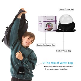 Photograph Lens Crystal Ball with Pouch, K9 Crystal Suncatchers Ball with Microfiber Pouch, Decorative and Photography Accessory (60mm with Pouch)