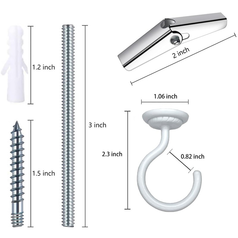 EVSTELUO 2 Sets Large Swag Ceiling Hooks Heavy Duty Swag
