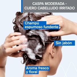 Uriage DS Shampoo Caspa moderada con Piroctona Olamina 200ml - Elimina la Caspa Seca y Grasa, Reduce la Sensación de incomodidad. Deja el Cabello Brillante y de aspecto saludable - Champú Espuma Cremosa, Aroma Fresco y Floral - Sin Jabón