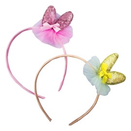 Hand Girls Alice Bands Headbands in a Palette of Soft Pastels in a selection of Attractive Designs Set of 2