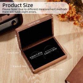 NICENEEDED 5.1 x 3.7 Inch Challange Coin Display Case, Black Single Double Silver Dollar Coins Holder, Wooden Medals Shadow Collectors for Commenorative