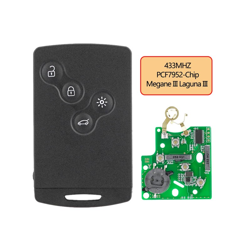 Car Key with Remote Control for Renault Megane III Laguna