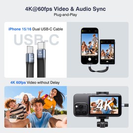 Vlog Selfie Monitor Screen, Magnetic Phone Vlog Selfie Monitor Screen 4K 60fps Bluetooth Remote, Back Camera Monitor for Vlog Live Stream TikTok, Compatible with iPhone & Android