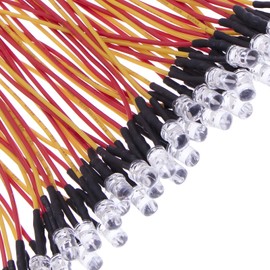 Waycreat 35pcs Prewired Slow Flash RGB LEDs,12 Volts, Ultra-Bright 5mm LED Diodes, Built-in Resistor for DIY Projects, Arduino, Raspberry Pi, and Hobby Electronics