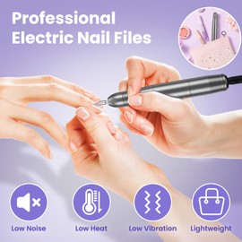 Nail Cutter, Nail Cutter for Gel Nails, Electric Nail File 20,000 rpm, Adjustable Speed Cutter for Gel Nails, Pedicure Manicure Set for Gel Nails, Acrylic Gel Nails, Cuticle Shellac Acrylic Gel