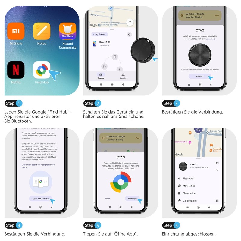 Smart Tracker Tag for Android, Key Finder Compatible with Google