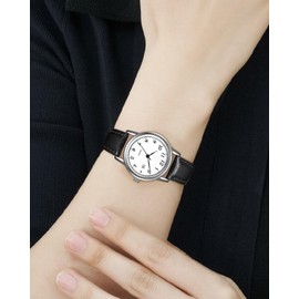 CIVO Women's Watches Minimalist Leather Strap Analogue Waterproof Wrist Watch Women, 1 black and silver, Strap.