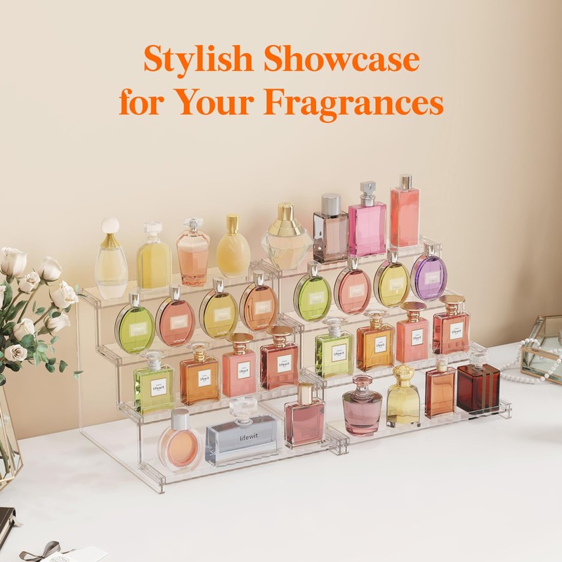 Lifewit 4 Tier Clear Display Riser Stand with Decorative Secure